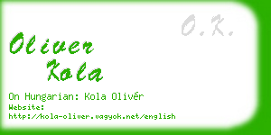 oliver kola business card