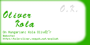 oliver kola business card
